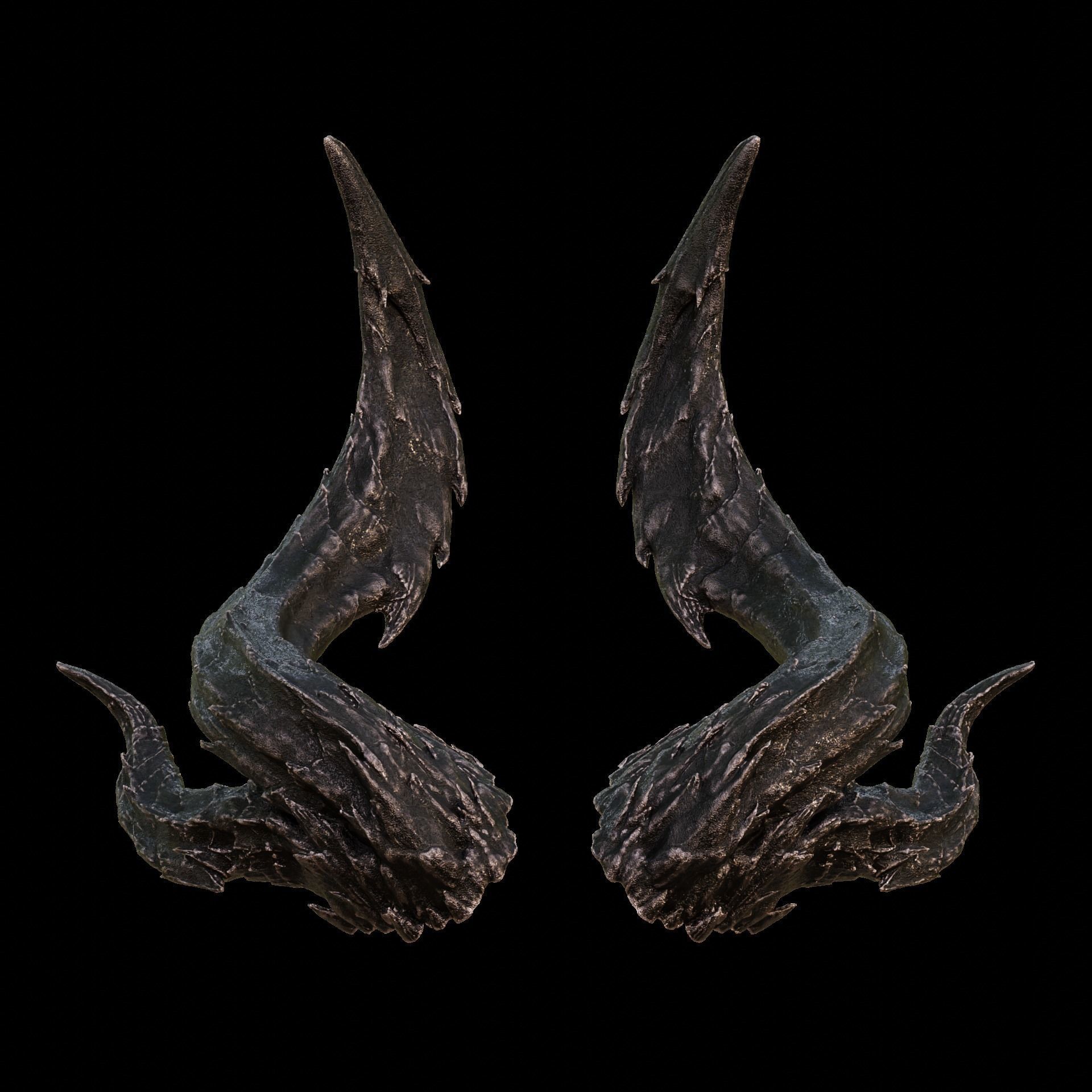 Fantasy Devil Raphael Haarlep Incubus Horns Set Baldurs Gate 3 3D print model_6