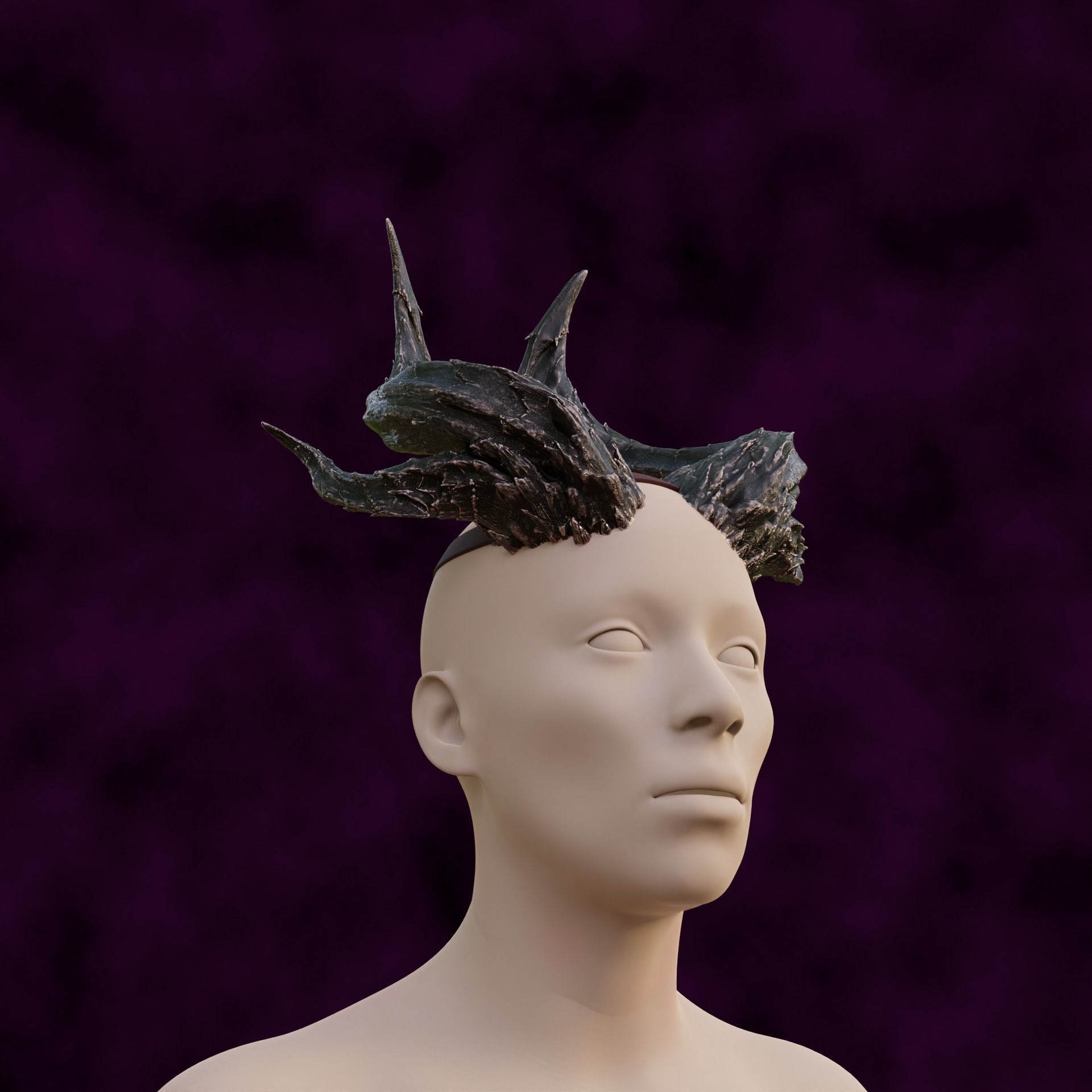 Fantasy Devil Raphael Haarlep Incubus Horns Set Baldurs Gate 3 3D print model_5