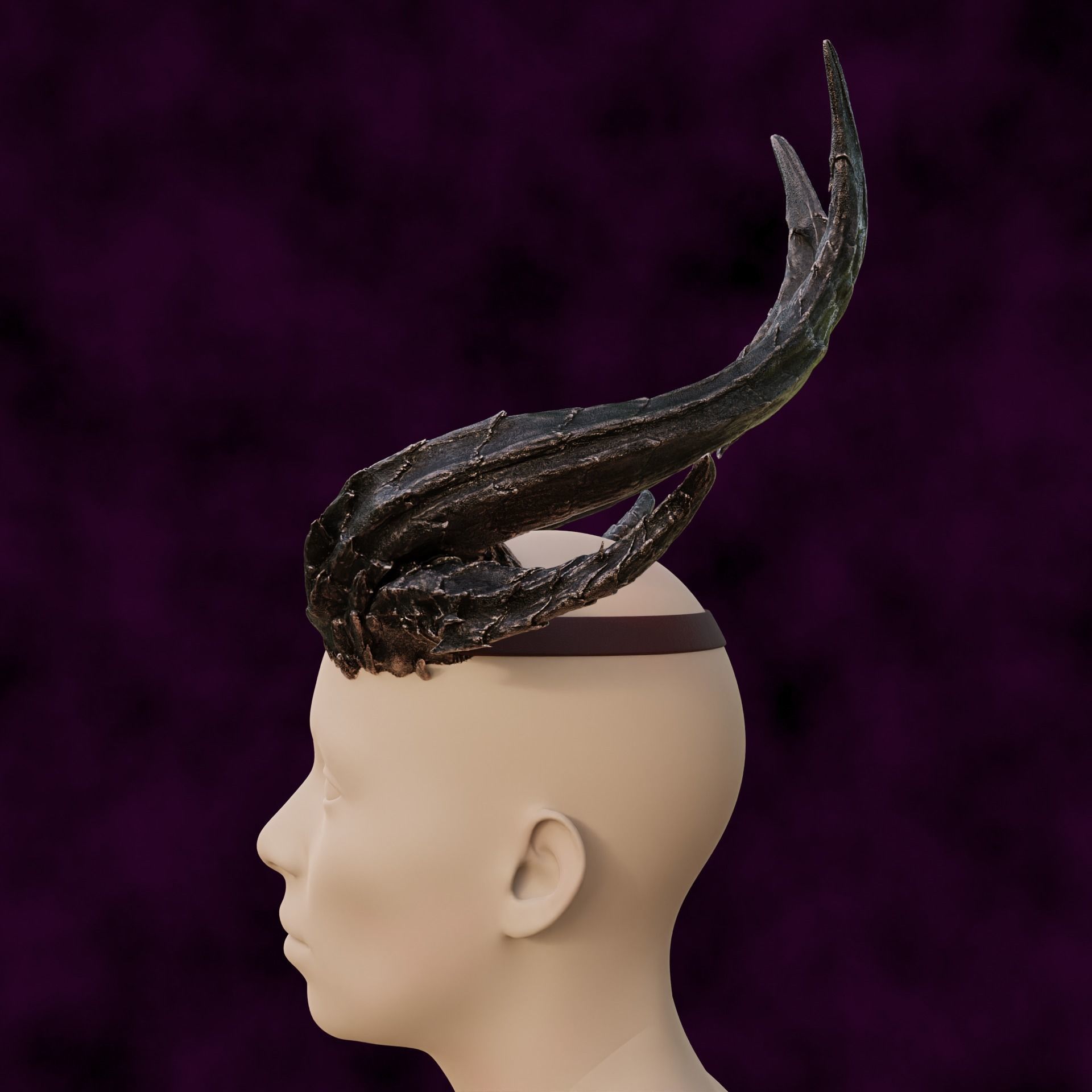 Fantasy Devil Raphael Haarlep Incubus Horns Set Baldurs Gate 3 3D print model_4