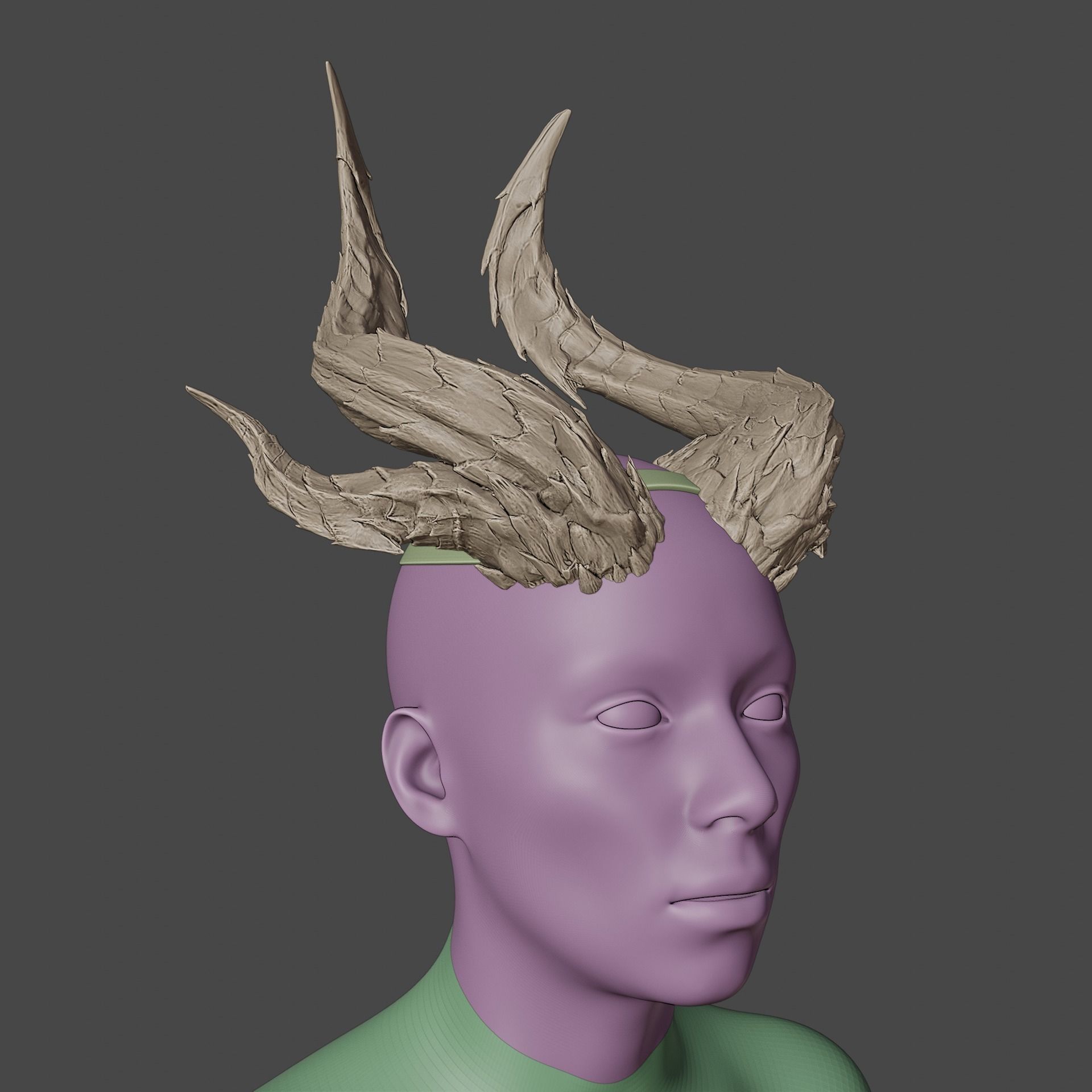 Fantasy Devil Raphael Haarlep Incubus Horns Set Baldurs Gate 3 3D print model_11