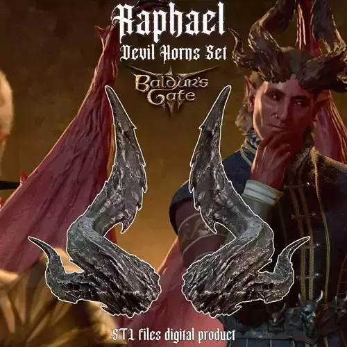Fantasy Devil Raphael Haarlep Incubus Horns Set Baldurs Gate 3 3D print model