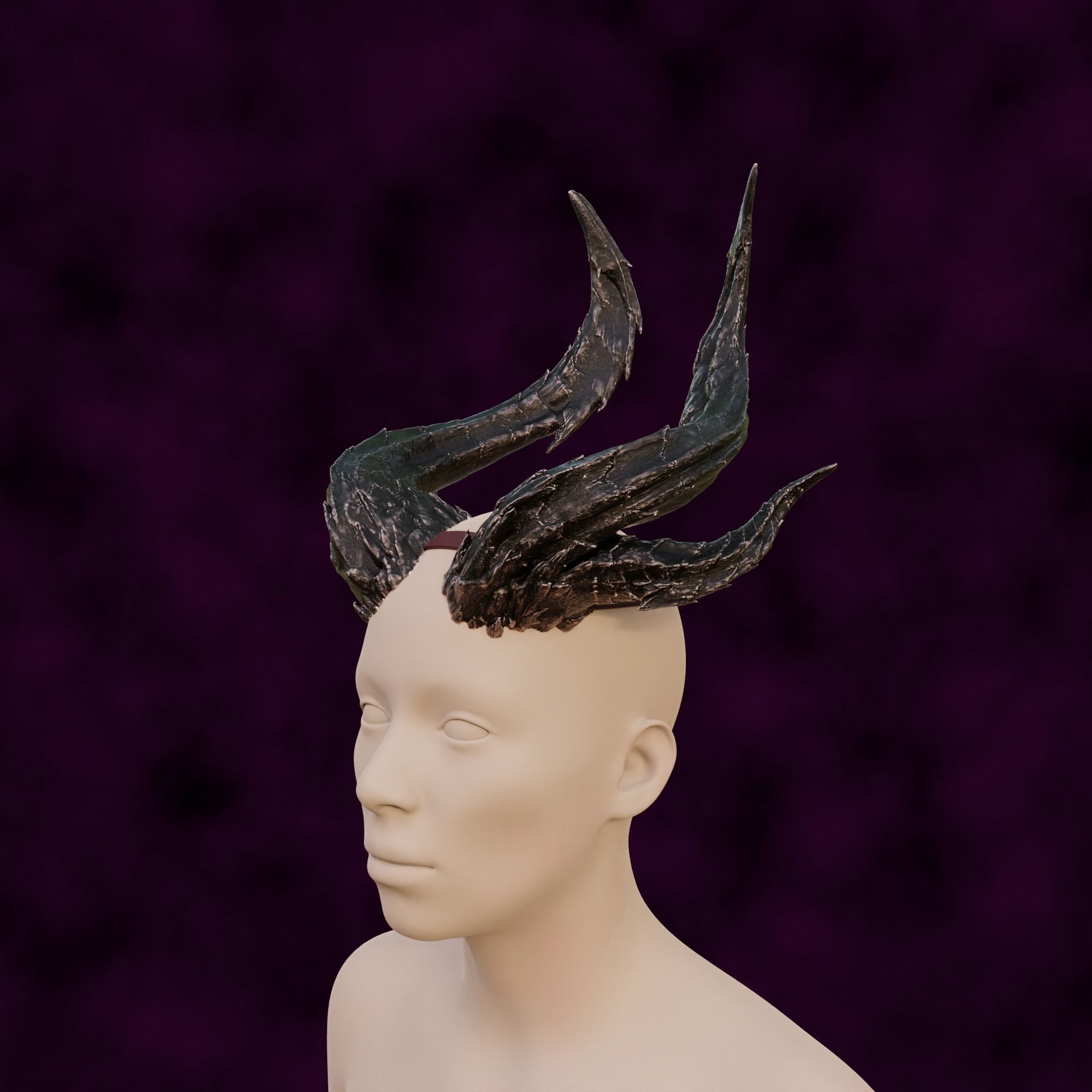 Fantasy Devil Raphael Haarlep Incubus Horns Set Baldurs Gate 3 3D print model_2