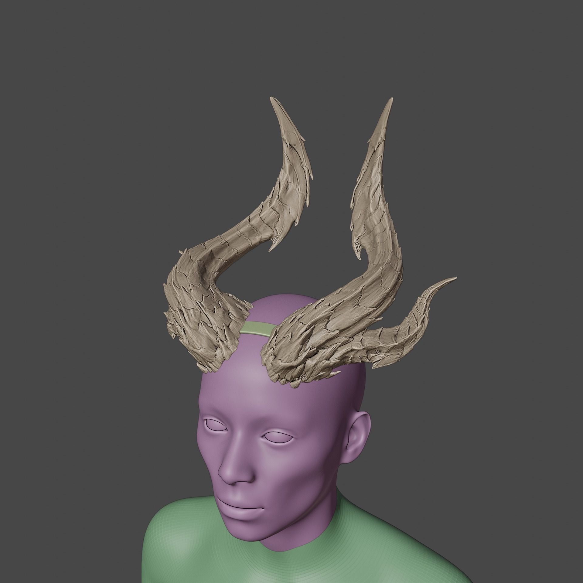 Fantasy Devil Raphael Haarlep Incubus Horns Set Baldurs Gate 3 3D print model_9