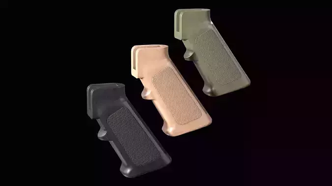 AR-15 AR-10 pistol grip A2 Low-poly 3D model