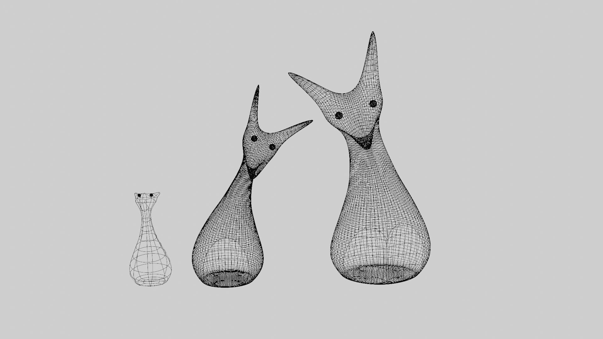 Wooden Carving Kangaroo Theme Showpiece  3D model_6