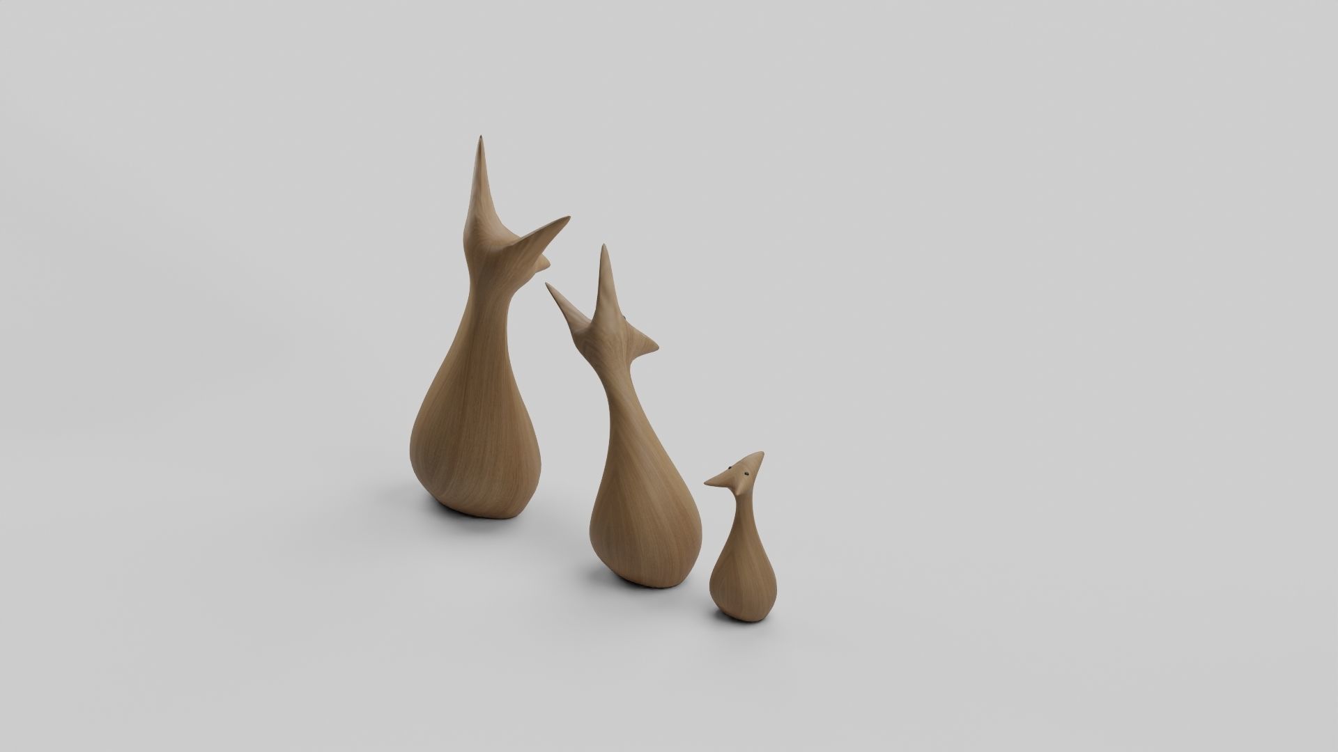 Wooden Carving Kangaroo Theme Showpiece  3D model_4