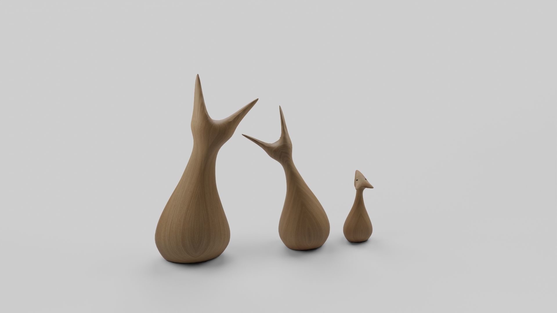 Wooden Carving Kangaroo Theme Showpiece  3D model_3
