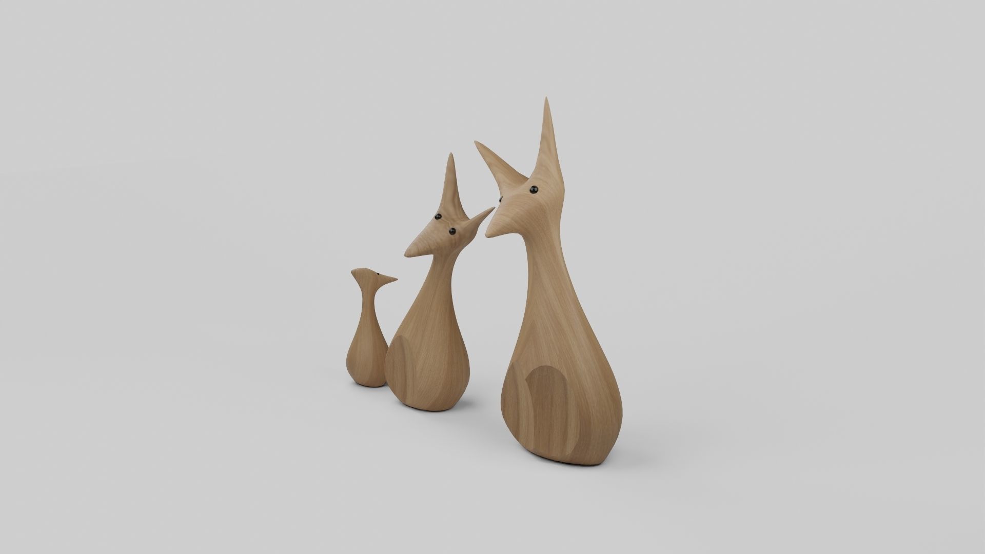 Wooden Carving Kangaroo Theme Showpiece  3D model_2