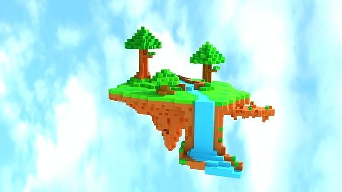 The rock in sky Free low-poly 3D model