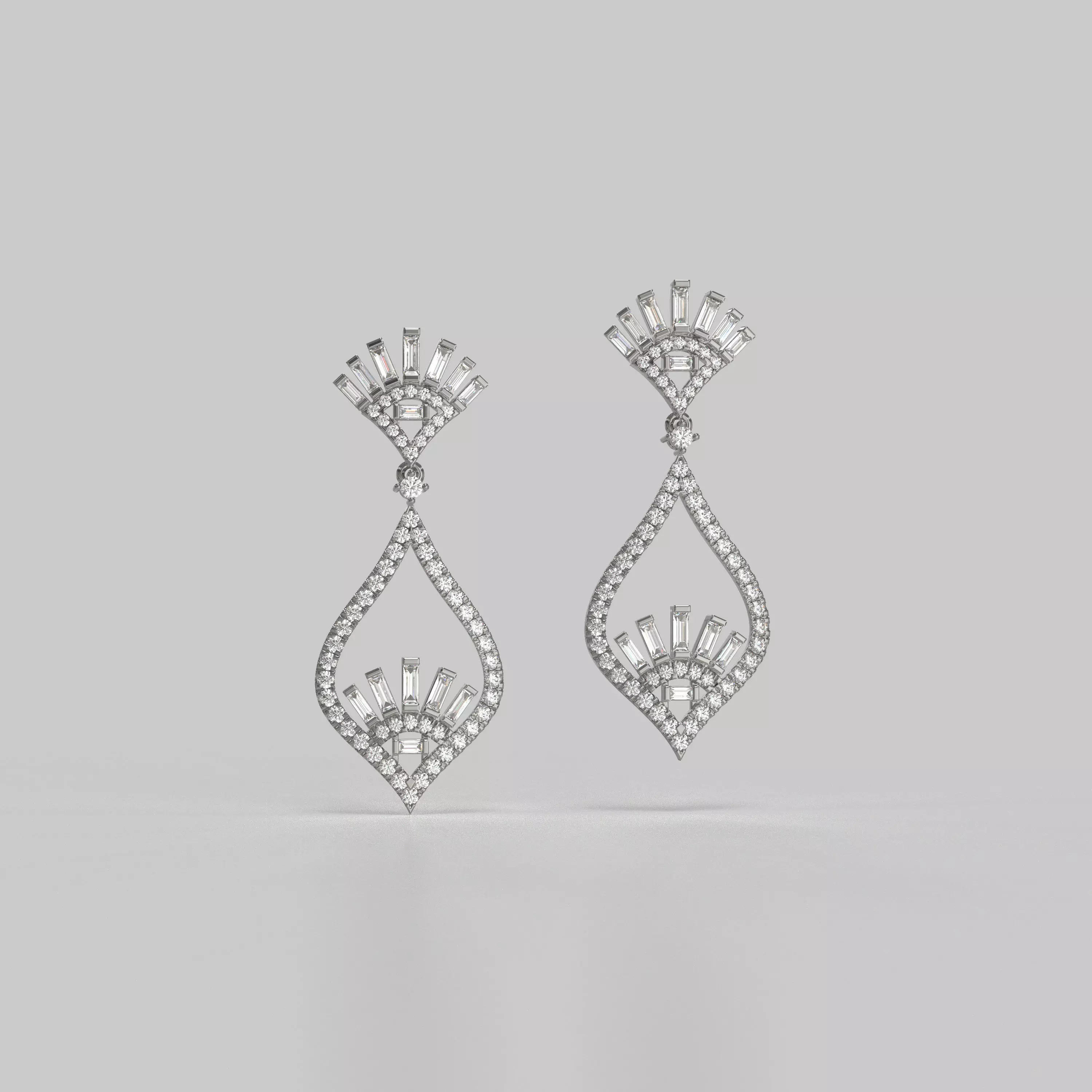 dangle earrings 3D print model_0