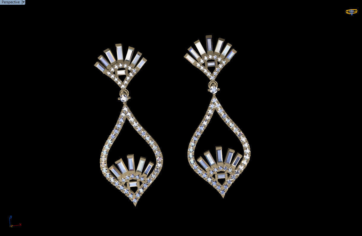 dangle earrings 3D print model_27