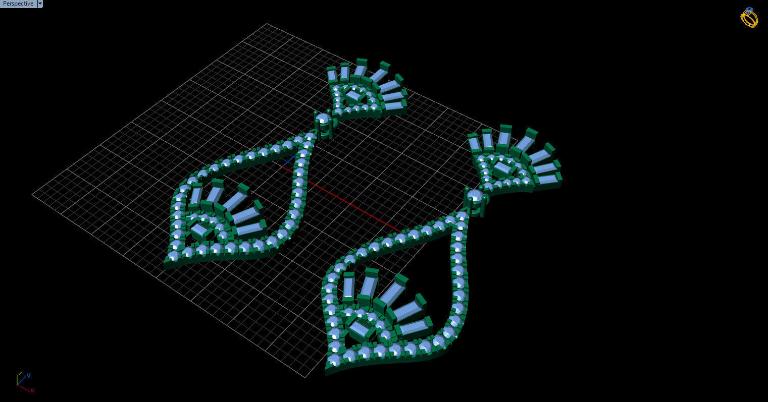 dangle earrings 3D print model_5