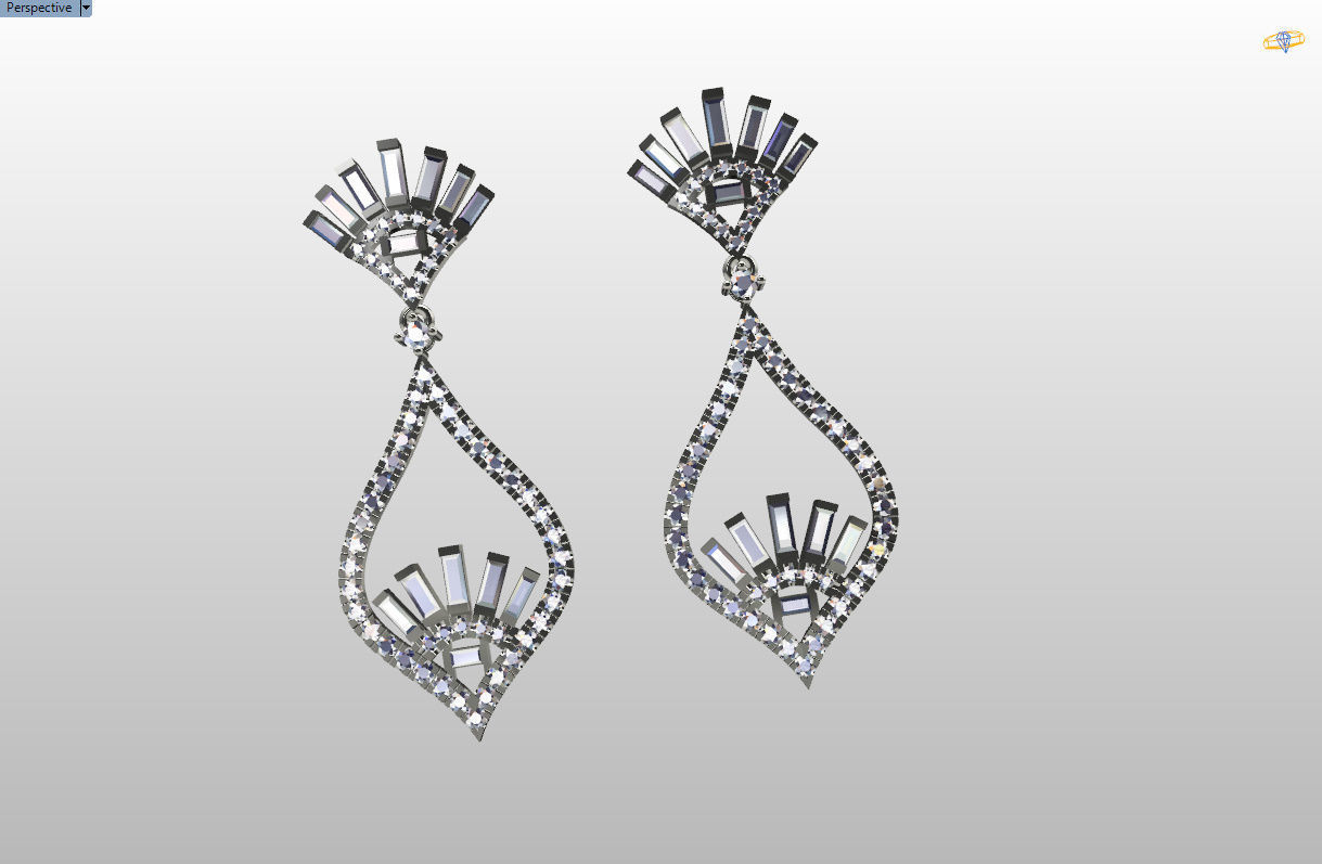 dangle earrings 3D print model_35
