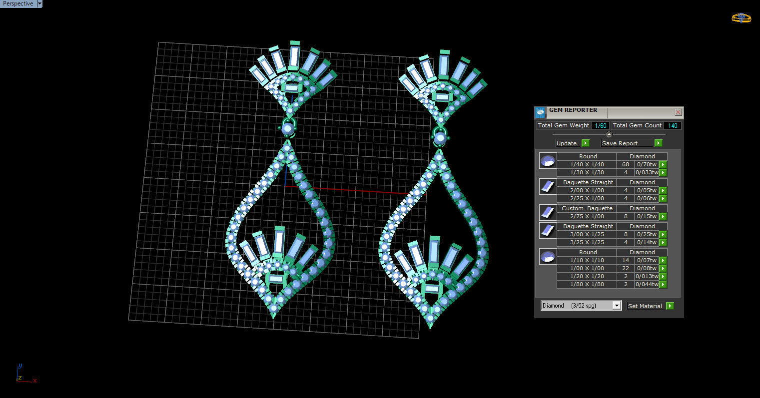 dangle earrings 3D print model_15