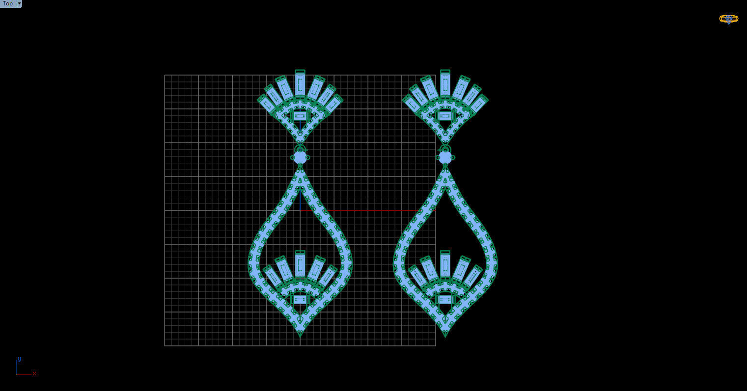 dangle earrings 3D print model_2