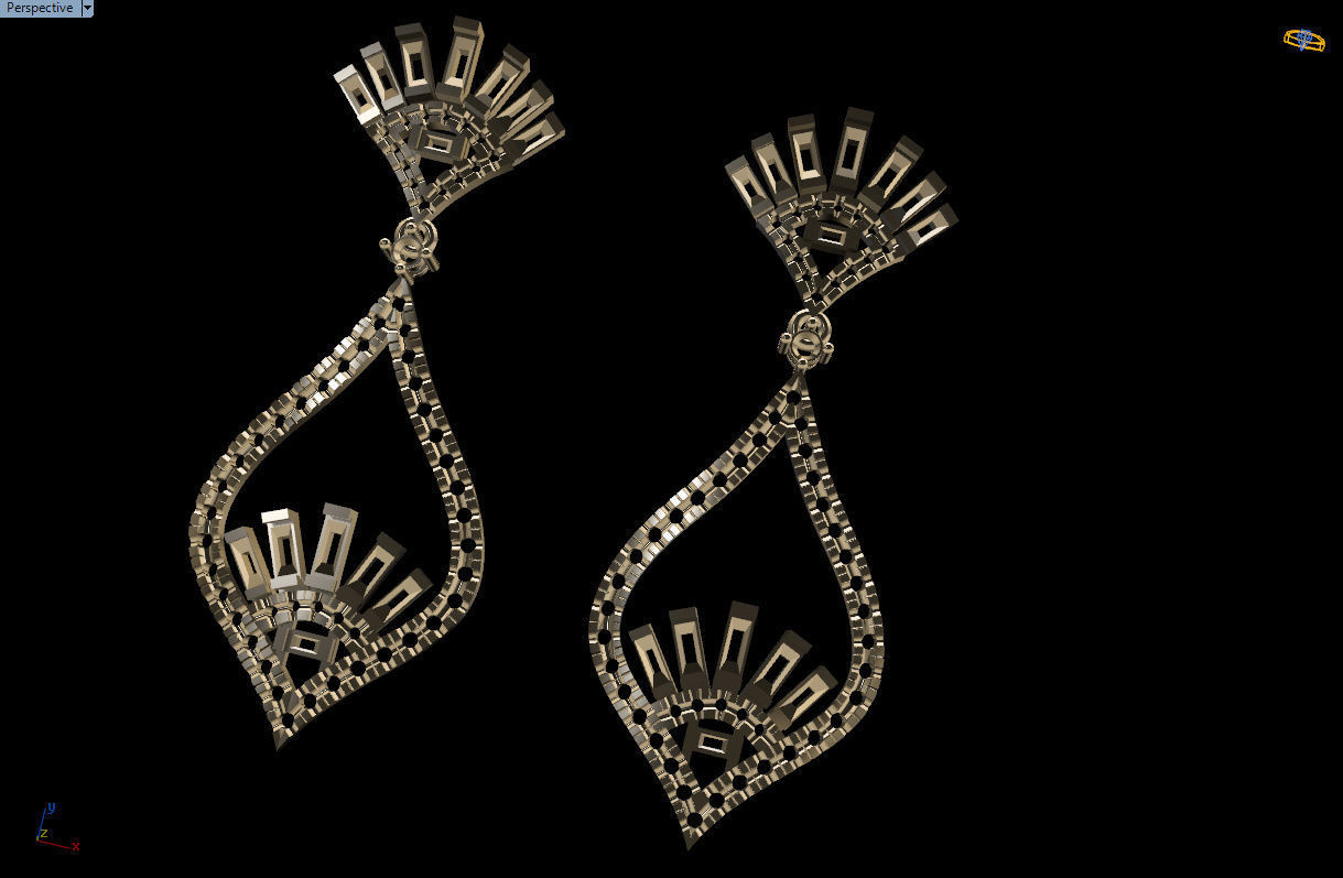 dangle earrings 3D print model_28