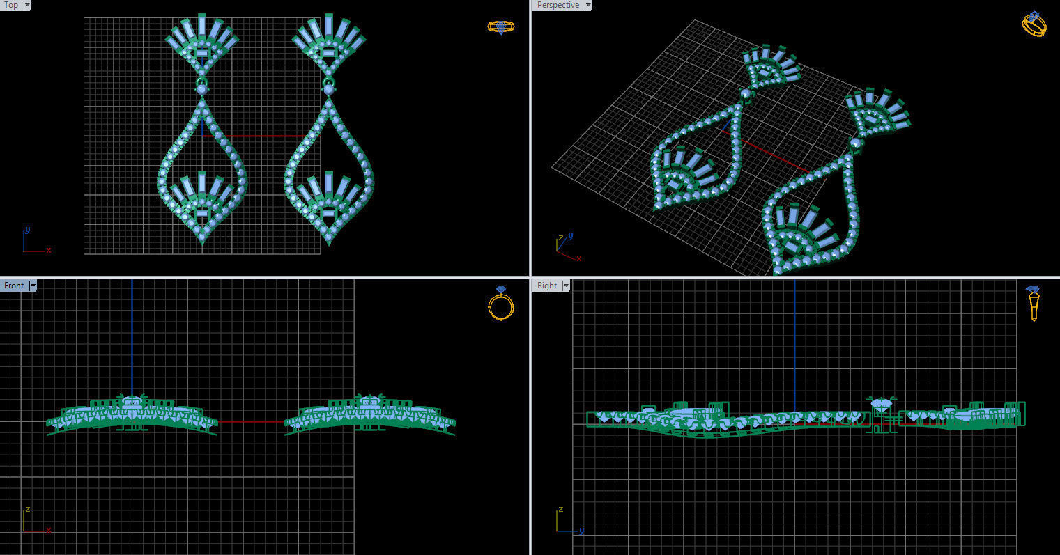 dangle earrings 3D print model_17
