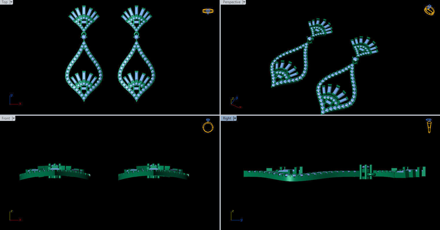 dangle earrings 3D print model_18