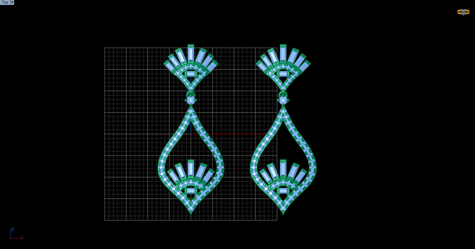 dangle earrings 3D print model_3