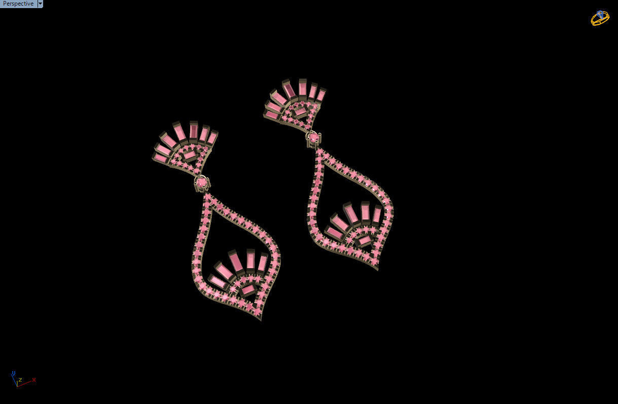 dangle earrings 3D print model_32