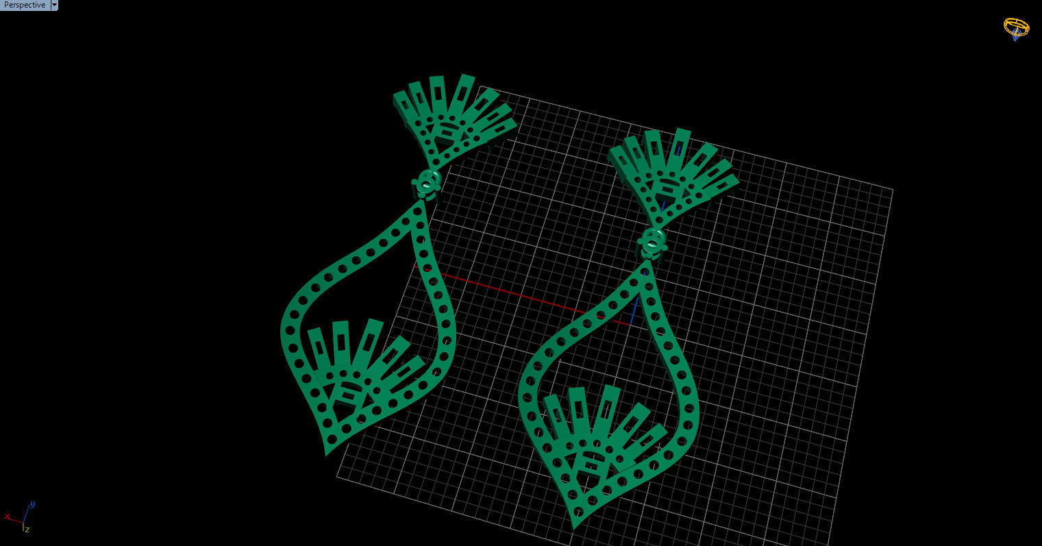 dangle earrings 3D print model_10
