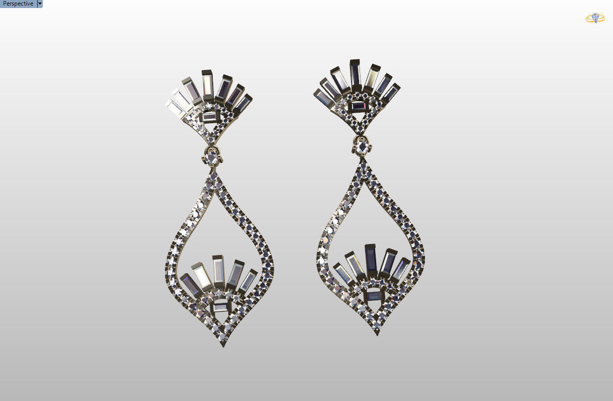 dangle earrings 3D print model_25