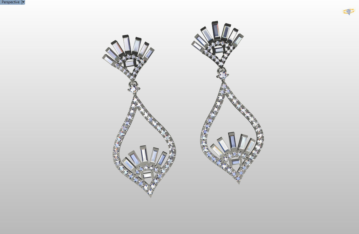 dangle earrings 3D print model_34