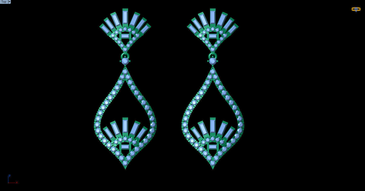 dangle earrings 3D print model_19