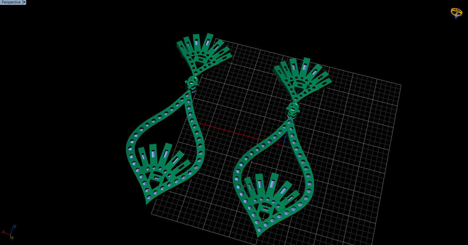 dangle earrings 3D print model_11