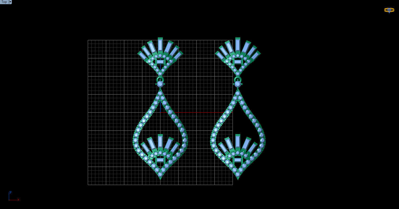 dangle earrings 3D print model_4