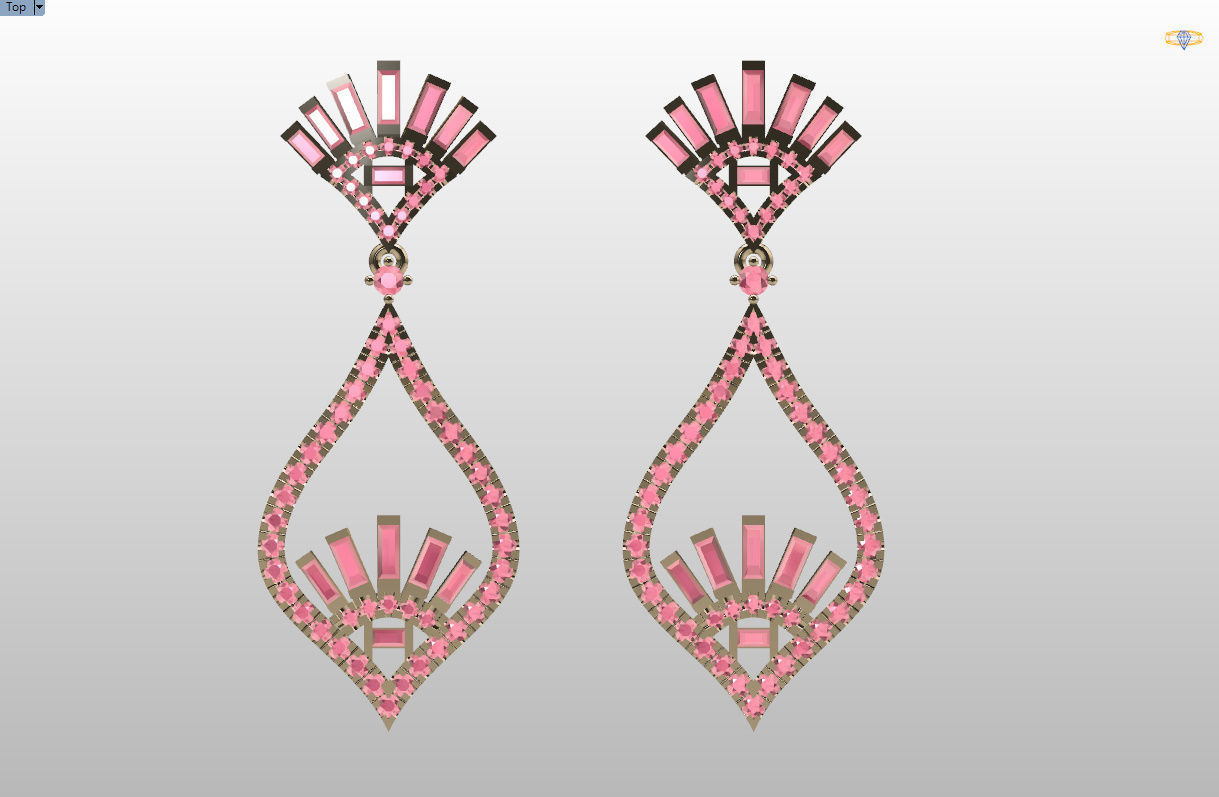 dangle earrings 3D print model_31
