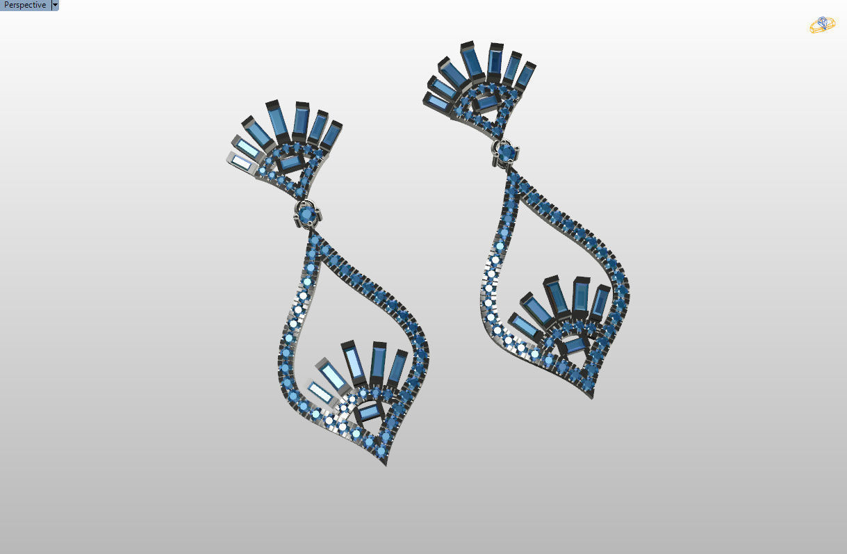 dangle earrings 3D print model_33