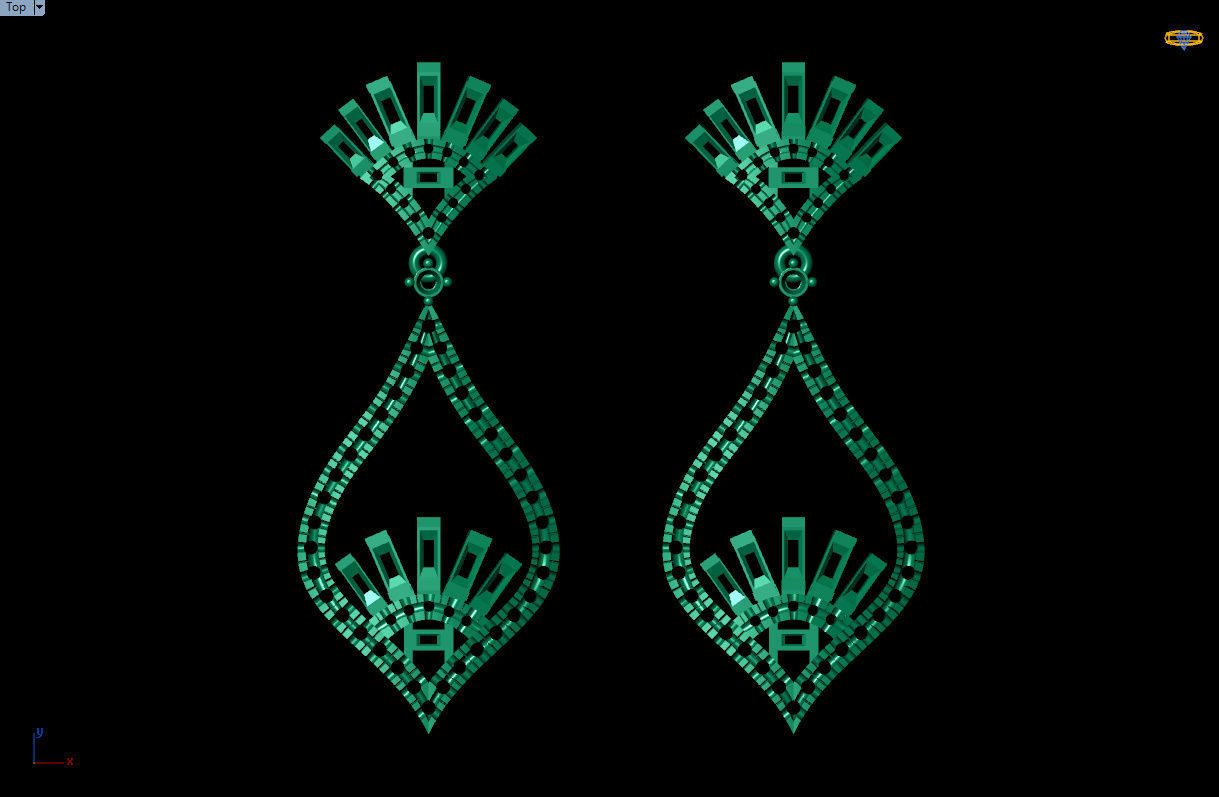 dangle earrings 3D print model_30