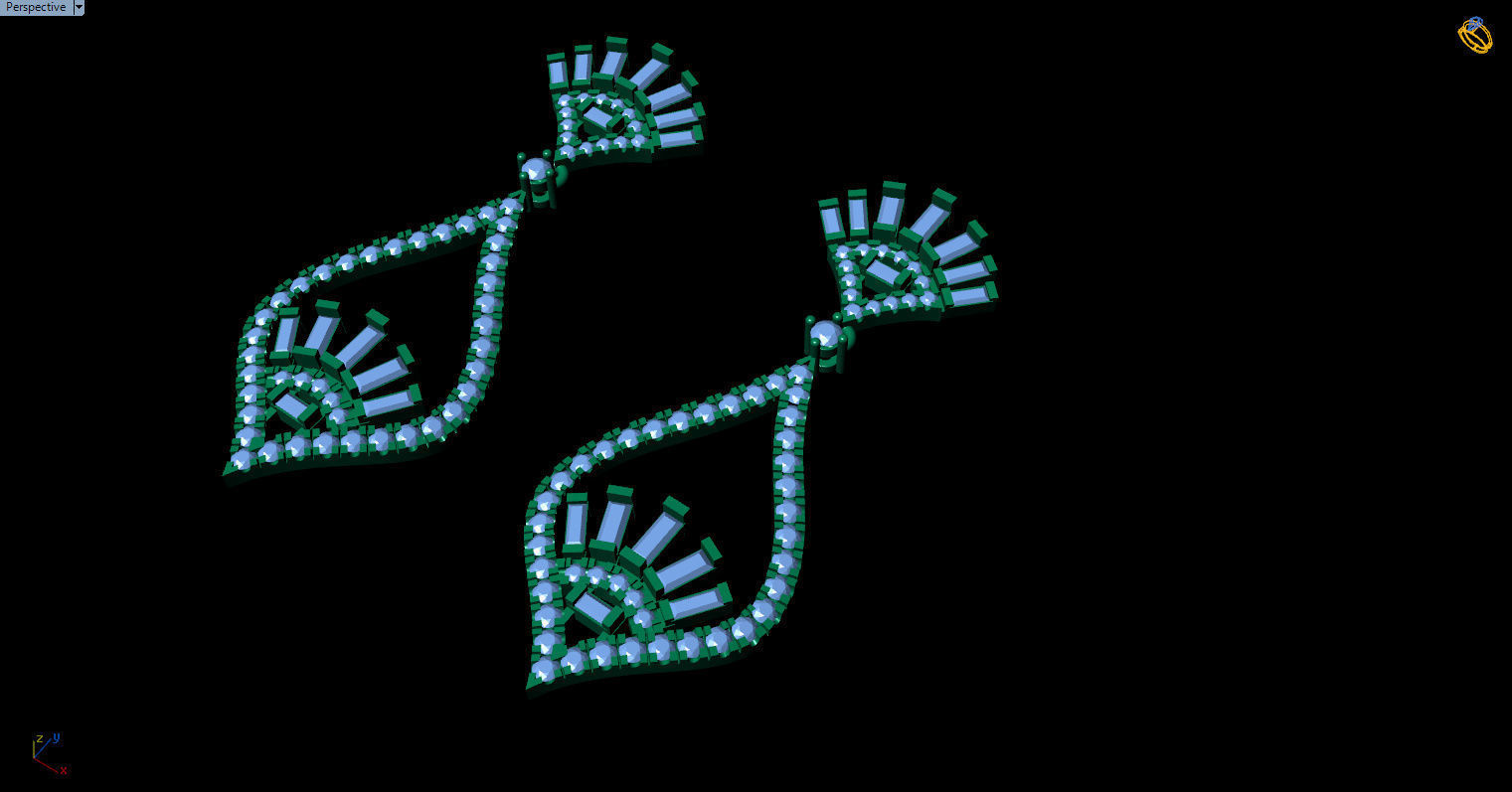 dangle earrings 3D print model_20