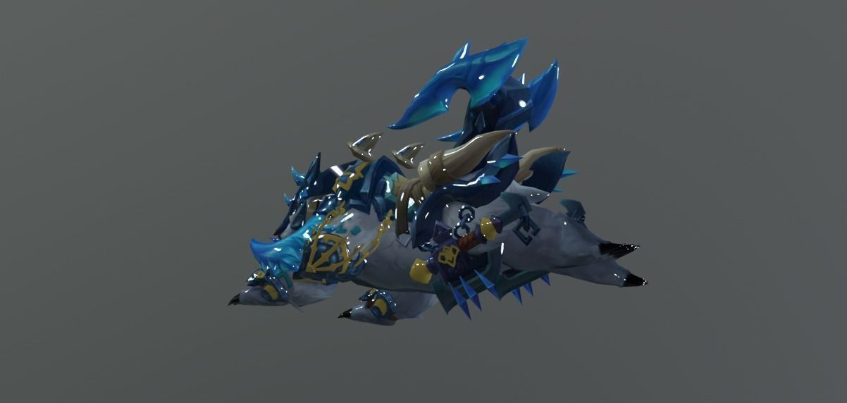 Bear White Fantasy Low-poly 3D model_5