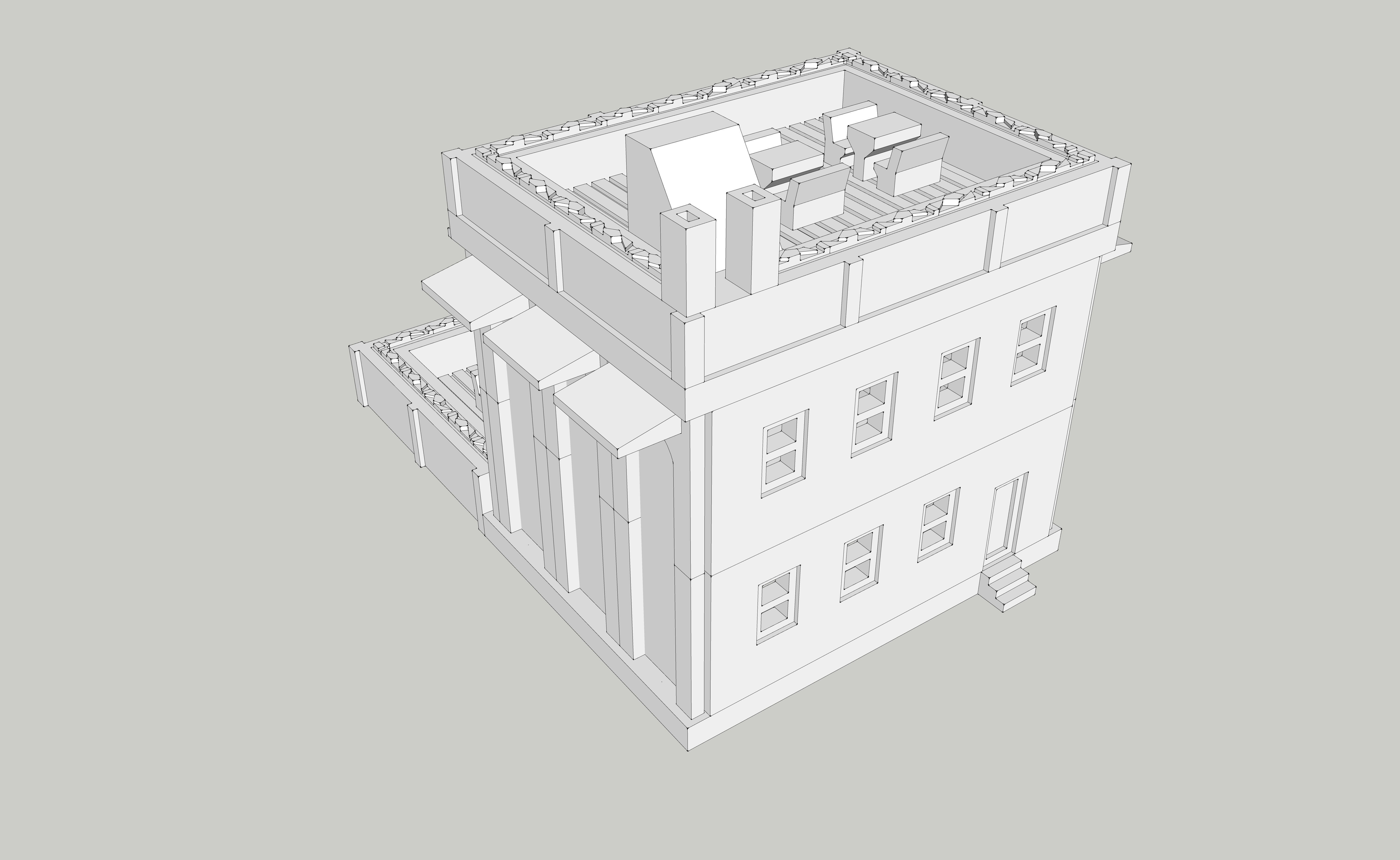 City Building Garden Style Cafe Restaurant by Outland Models Low-poly 3D model_3