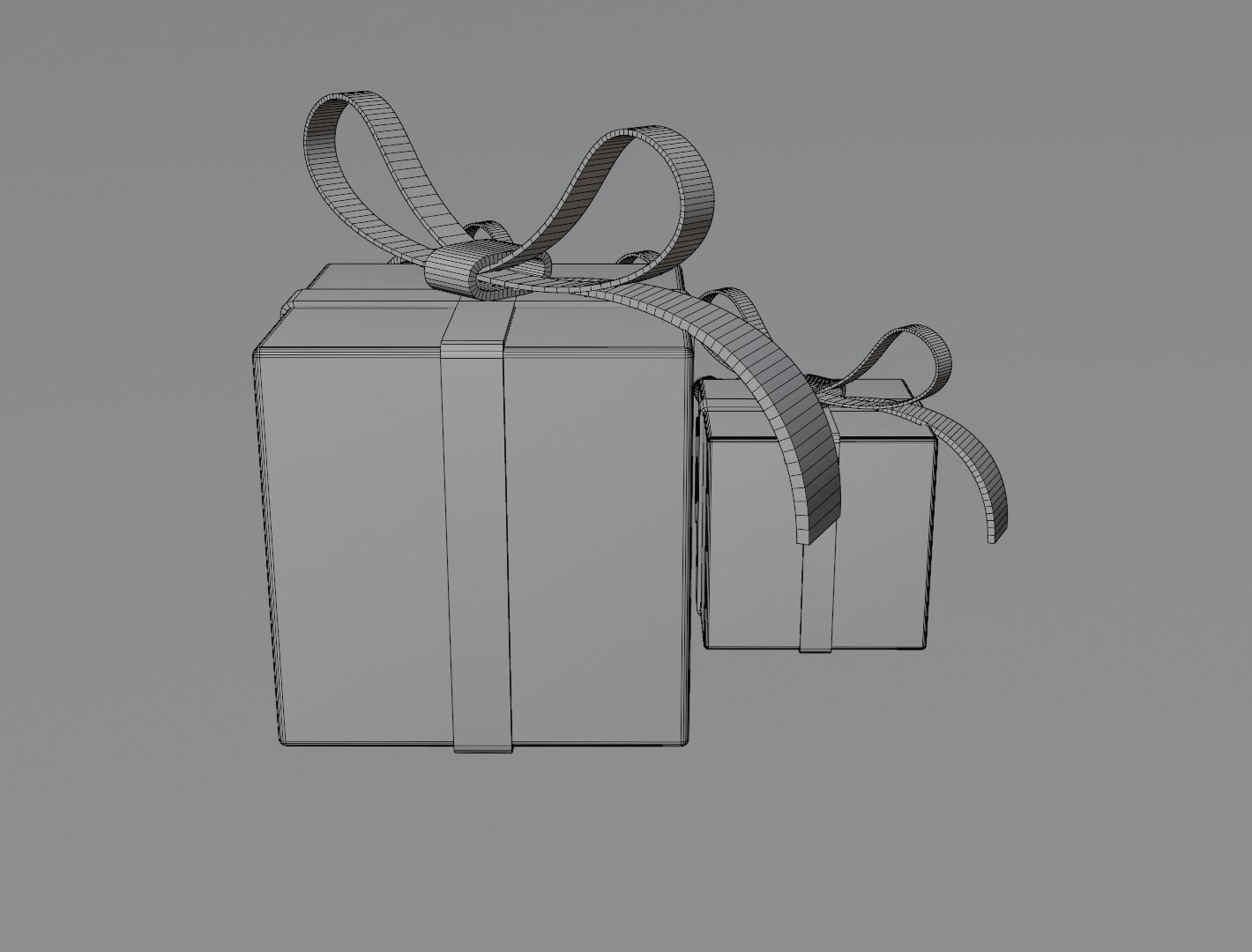 Christmas box 3D model low poly Low-poly 3D model_16