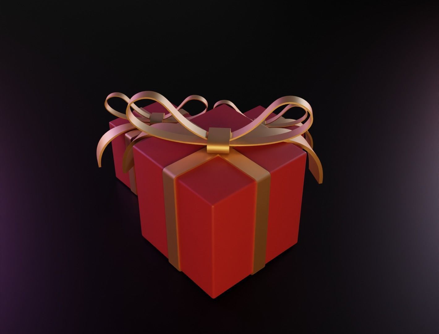 Christmas box 3D model low poly Low-poly 3D model_10