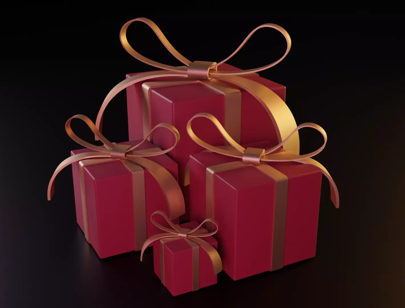 Christmas box 3D model low poly Low-poly 3D model_0