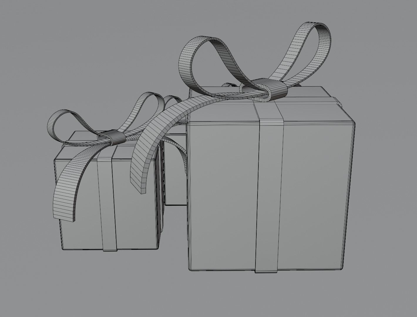 Christmas box 3D model low poly Low-poly 3D model_14