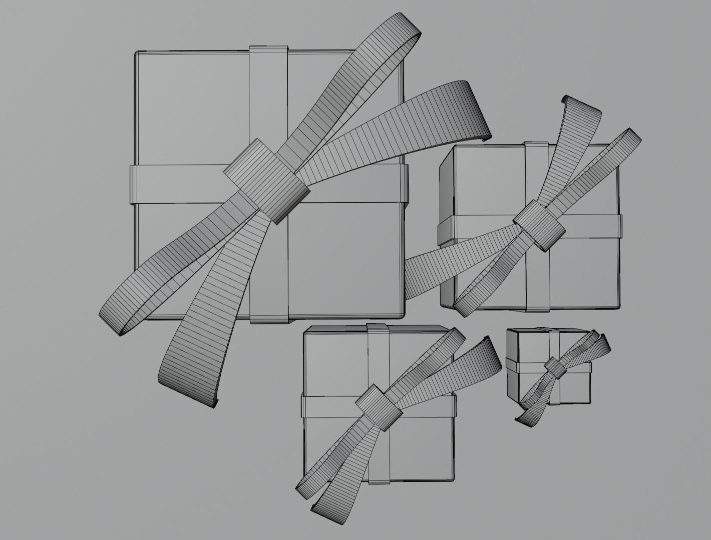 Christmas box 3D model low poly Low-poly 3D model_13