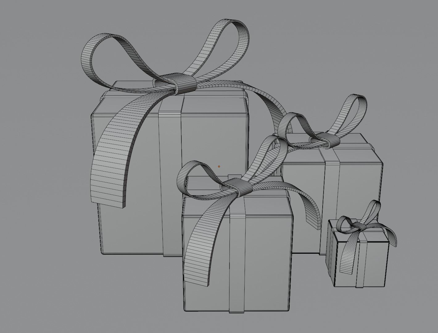 Christmas box 3D model low poly Low-poly 3D model_12