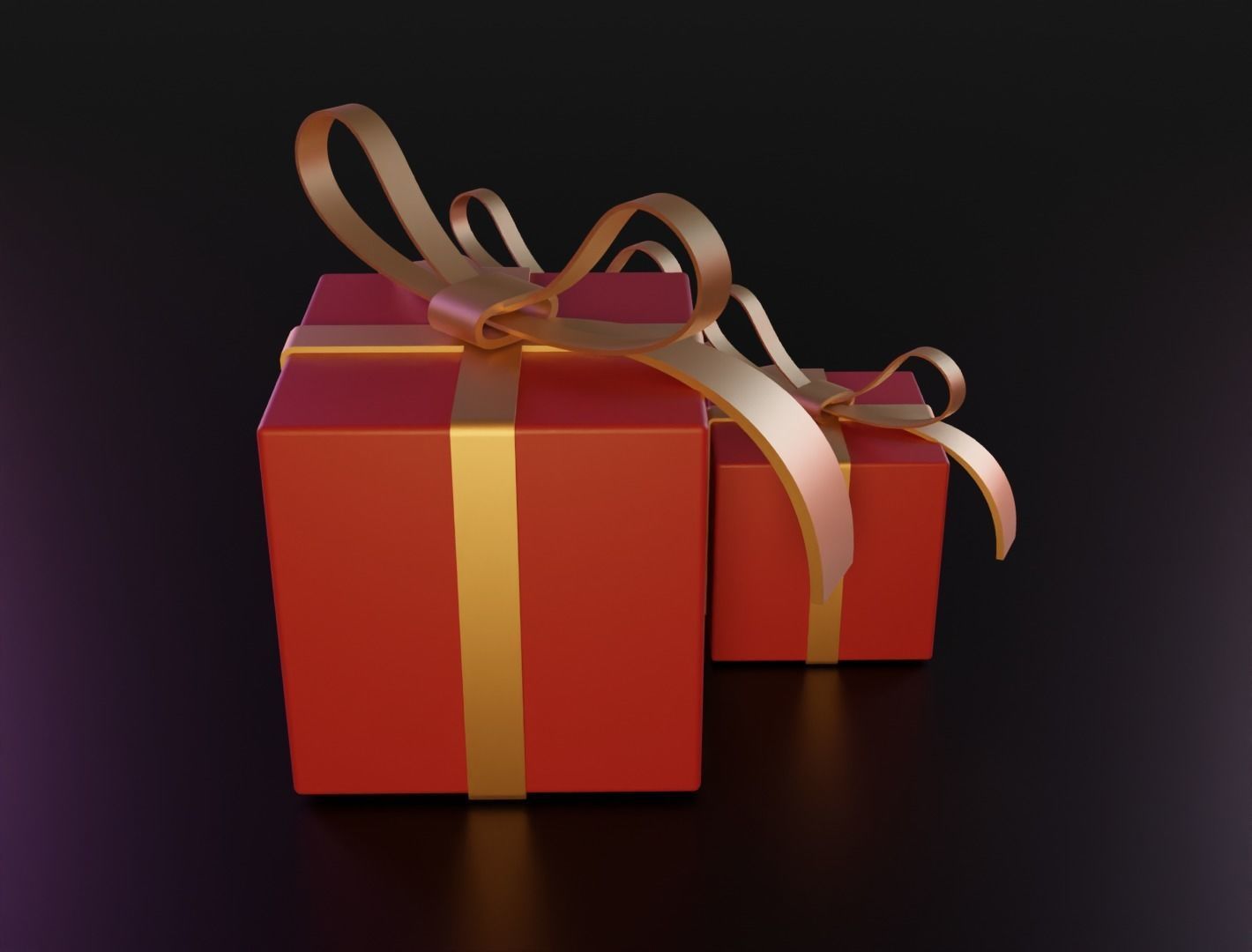 Christmas box 3D model low poly Low-poly 3D model_6
