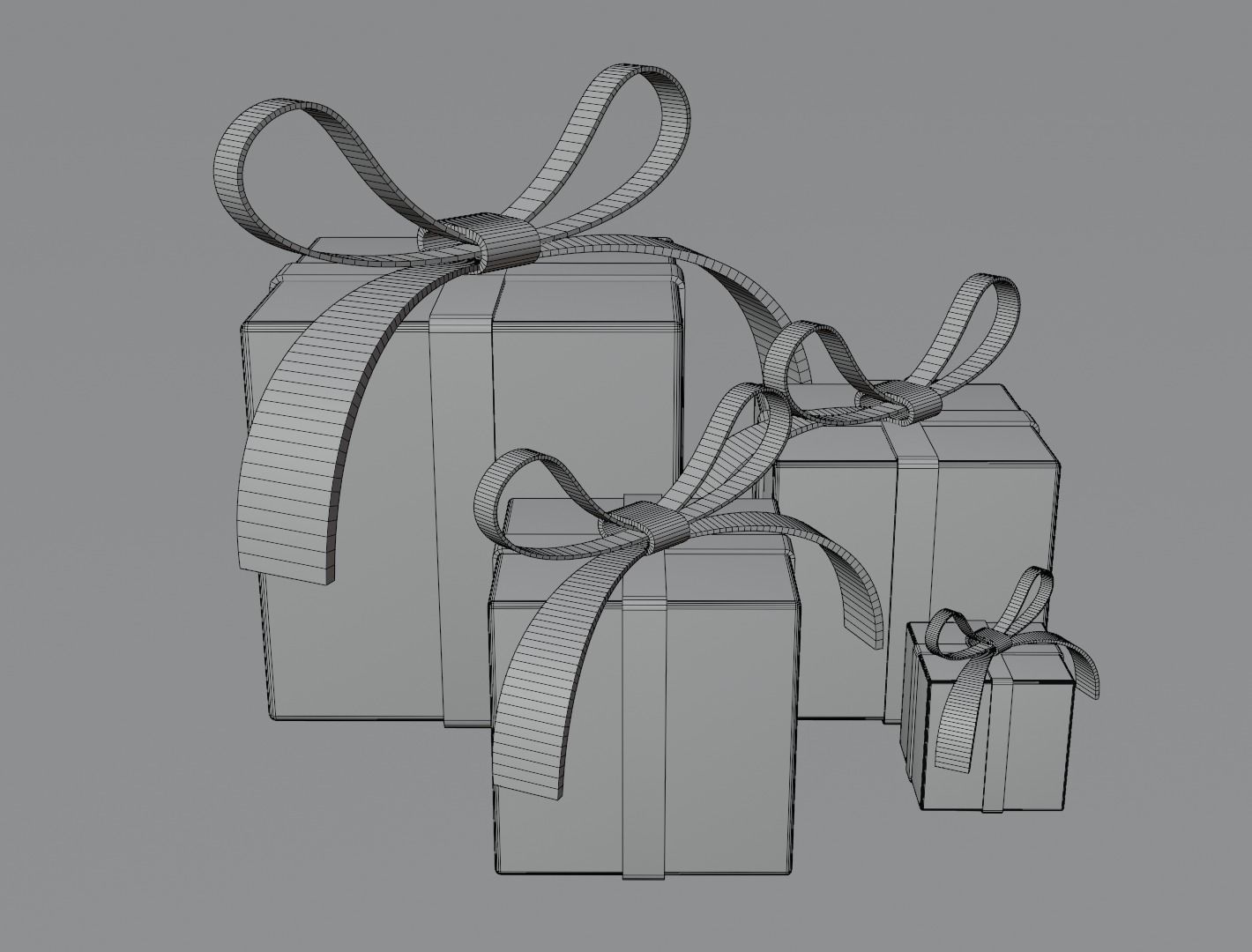 Christmas box 3D model low poly Low-poly 3D model_15