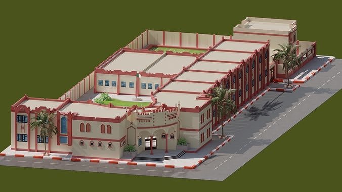arabic School complex 3D model