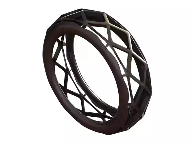 Wireframe Shape Geometric Ring