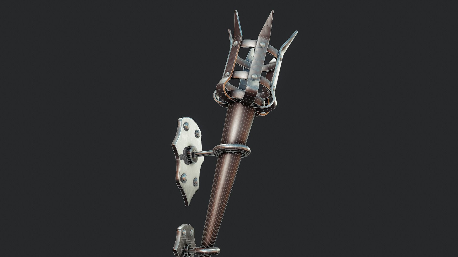 Medieval Torch - Tutorial Included Low-poly 3D model_3