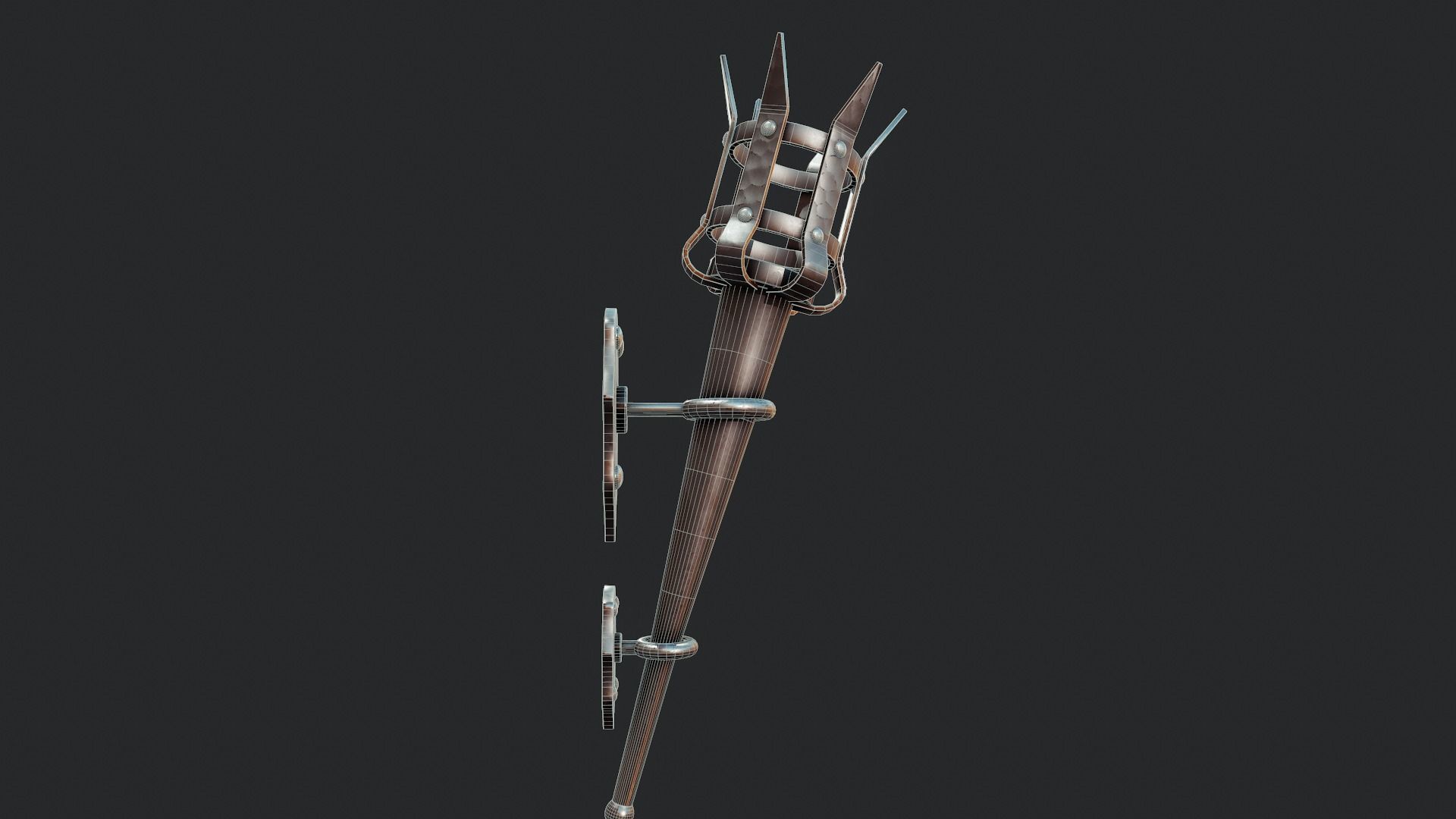 Medieval Torch - Tutorial Included Low-poly 3D model_7