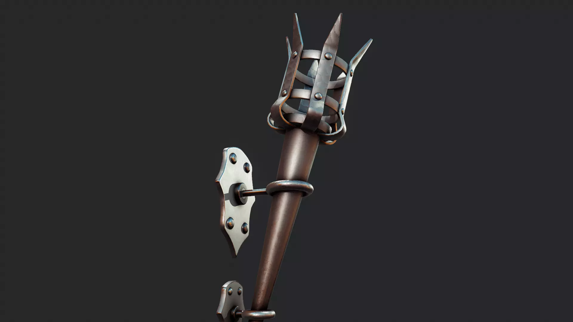 Medieval Torch - Tutorial Included Low-poly 3D model_0