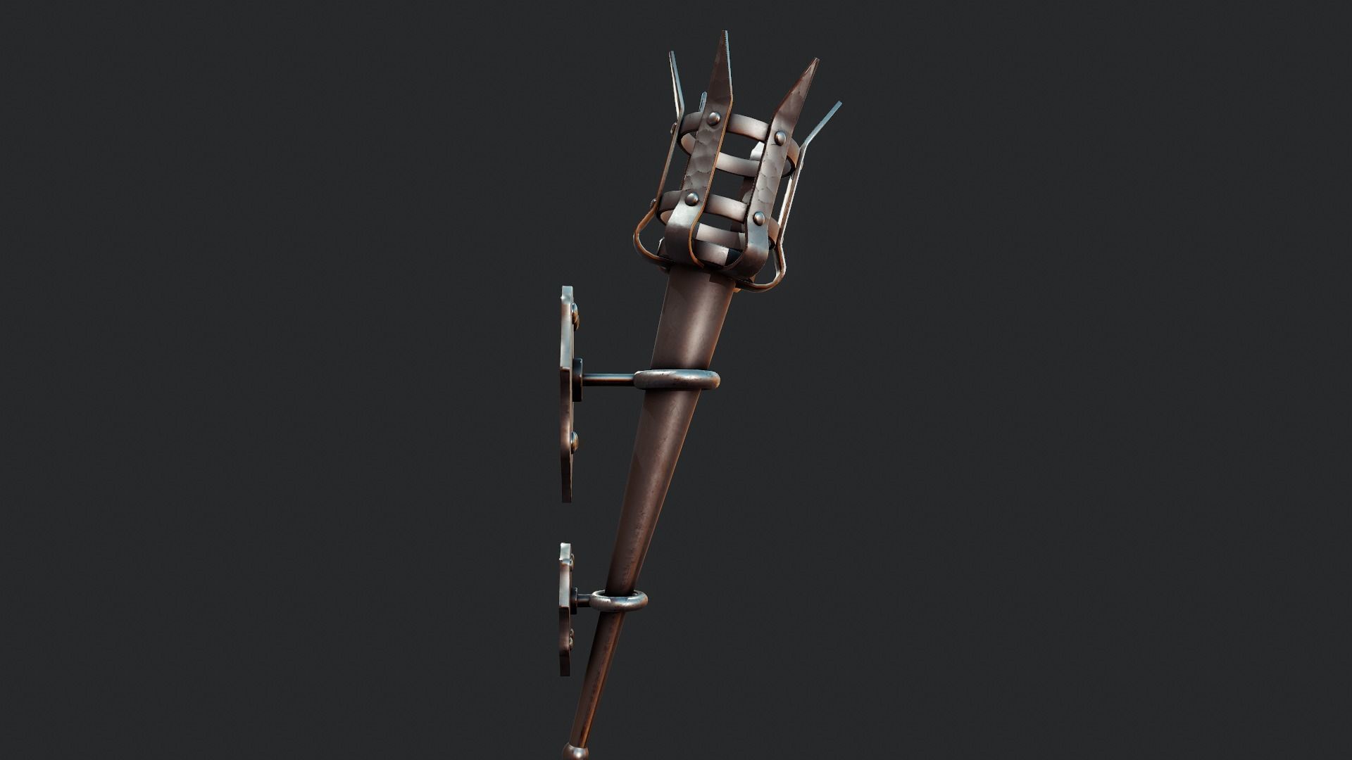 Medieval Torch - Tutorial Included Low-poly 3D model_6